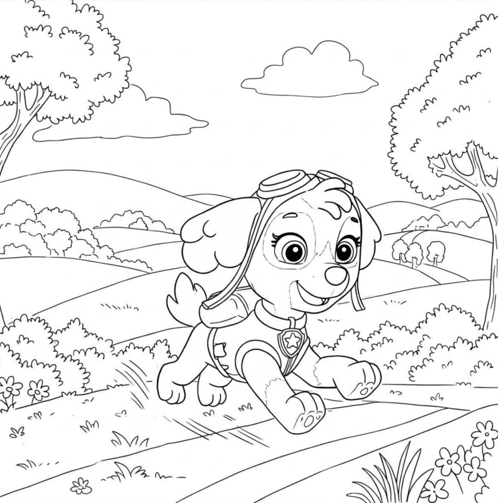 Coloriage de Stella qui se promène en forêt