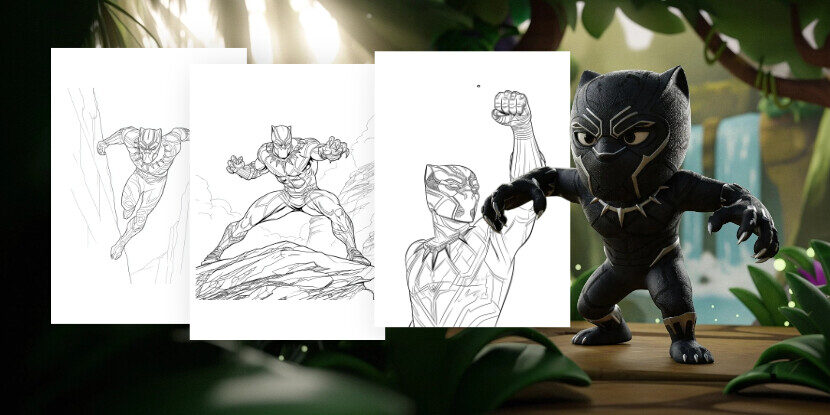 Coloriages Black Panther gratuits à imprimer