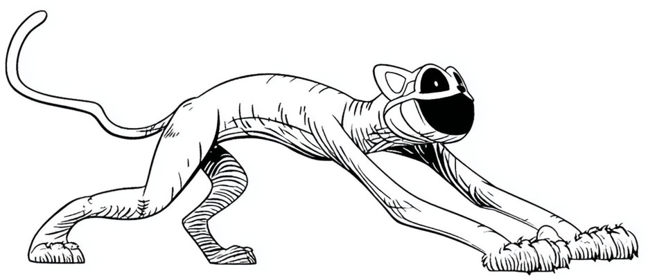 Coloriage de Catnap de Poppy Playtime qui s'étire