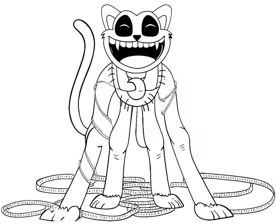 Coloriage de Catnap de Poppy Playtime attaché