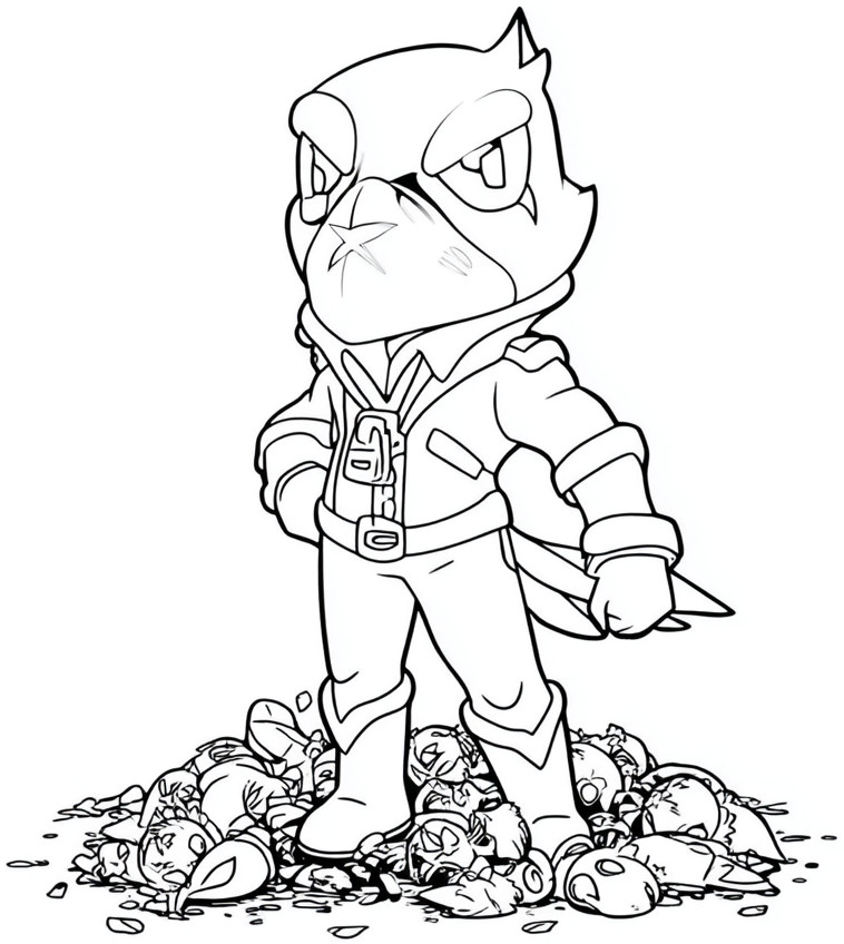 Coloriage de Corbac de Brawl Stars épique