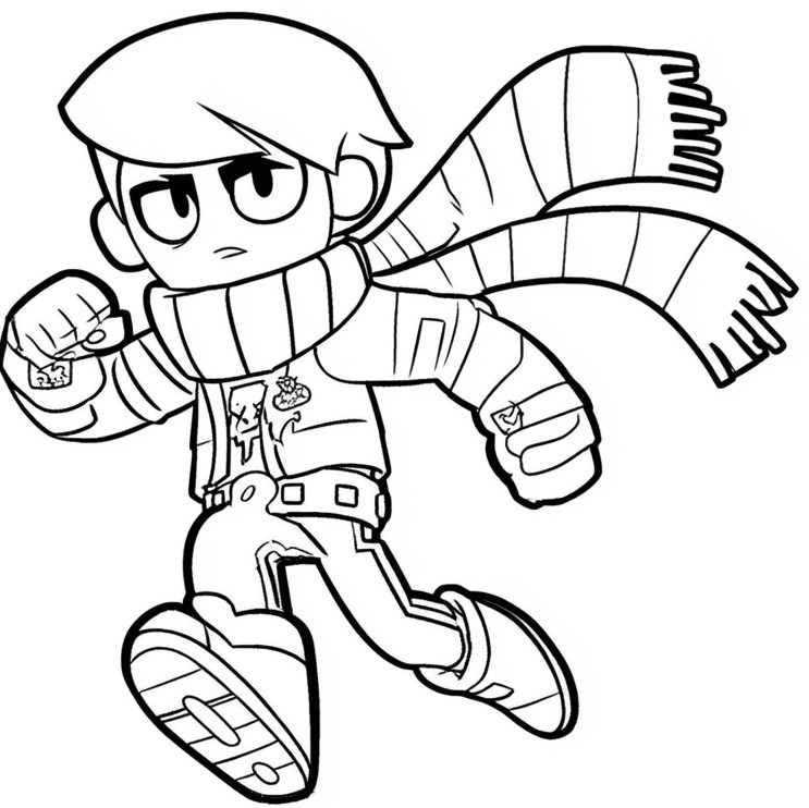 Coloriage d'Edgard dans Brawl Stars qui court