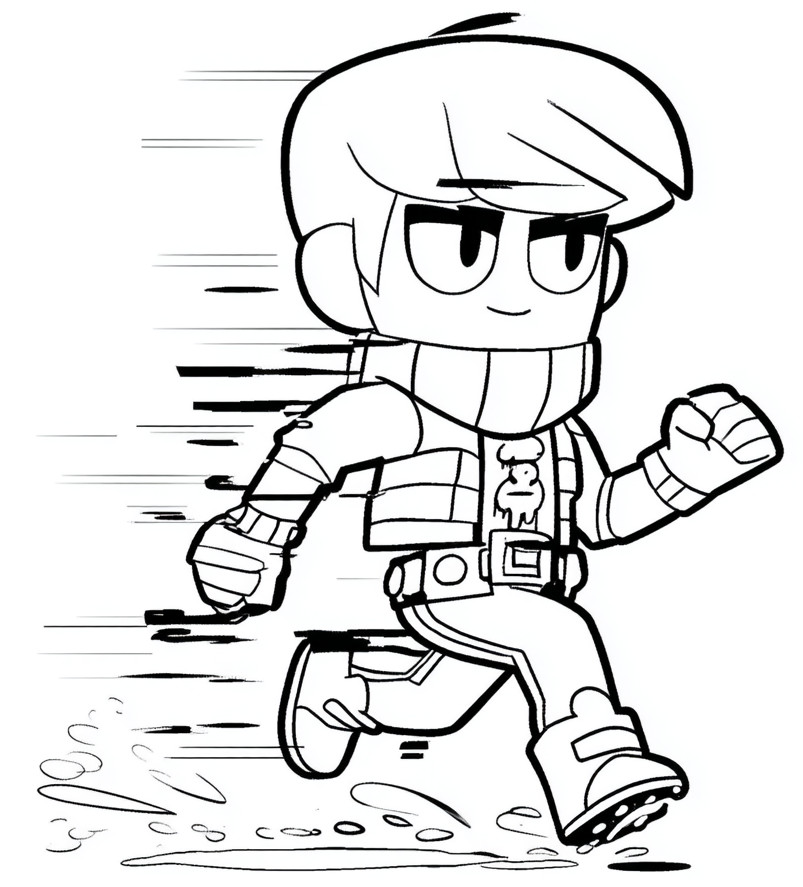 Coloriage d'Edgard dans Brawl Stars pleine vitesse